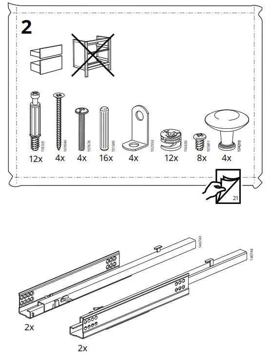 IKEA HEMNES Washstand with 2 Drawers - fig 3