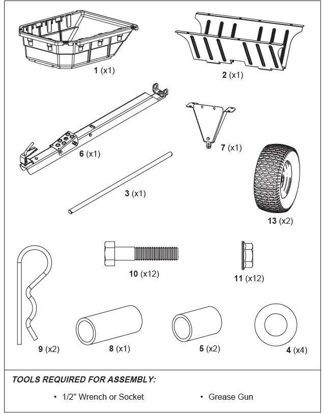 Husqvarna-DC1000P-Poly-Swivel-Dump-Cart-fig-1