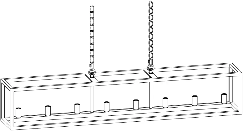 ACROMA 7408AZ 8-Light Kitchen Island Linear Pendant