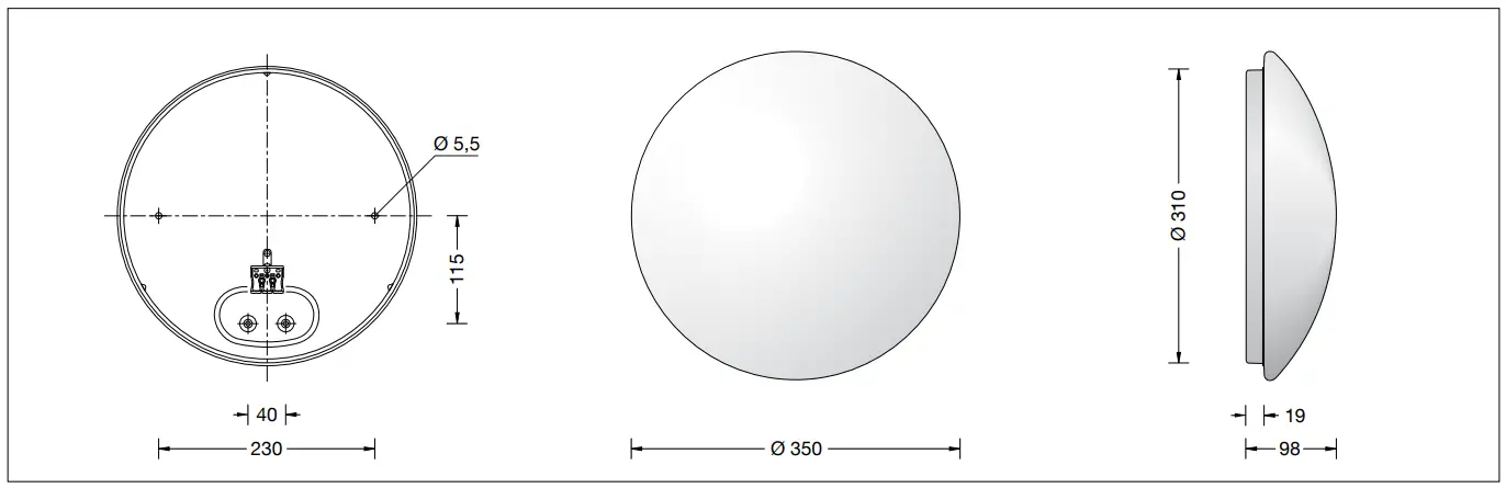 BEGA 12139 Indoor Ceiling and Wall Luminaire