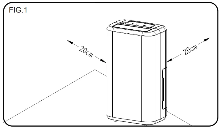 DRAPER 56135 230V Mobile Dehumidifier - Control panel 1