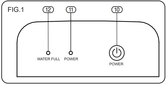 DRAPER 56135 230V Mobile Dehumidifier - Control panel 2