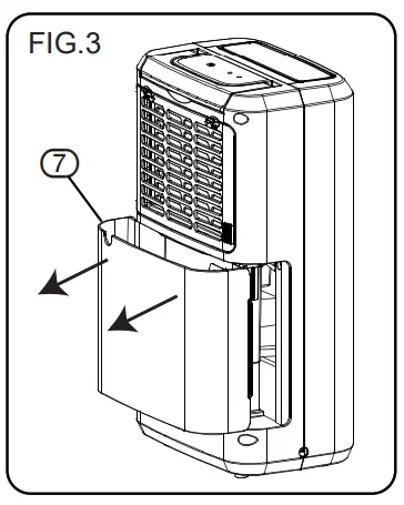 DRAPER 56135 230V Mobile Dehumidifier - Control panel 4