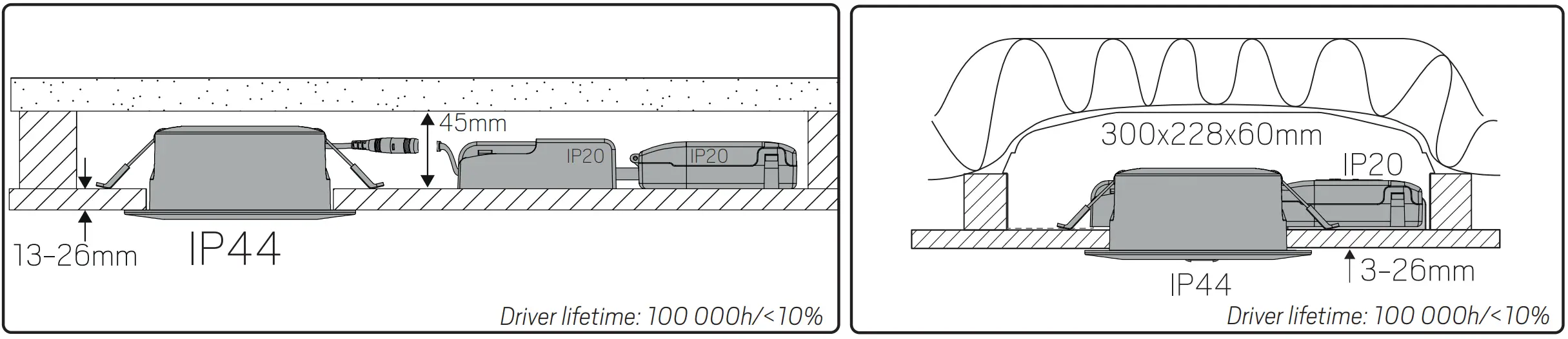 hidealite Comfort G4 Quick ISO Tilt DALI Ceiling Light Instructions Installation Instructions