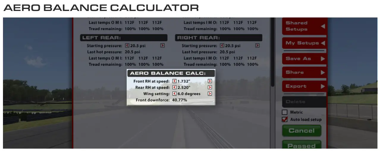 AERO BALANCE CALCULATOR