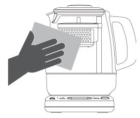 sage BTM800 The Tea Maker - Wipe the exterior of the glass jug