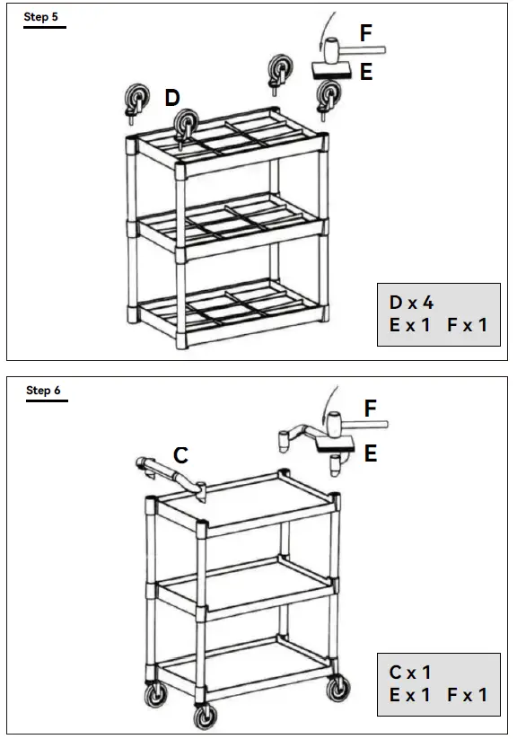VEVOR B0BTCV3YPG Utility Service Cart 4