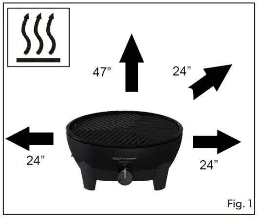 CADAC 5610 Citi Chef 40 Portable 4 Piece Camping BBQ System - Dimension