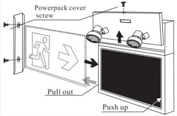Simply Retrofits Remote Capable Steel Emergency Light and Running Man Combo - Mounting Instructions 1