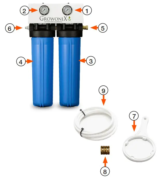 GROWONIX XL SCRUB De Chlorinators - COMPONENT DIAGRAM 1