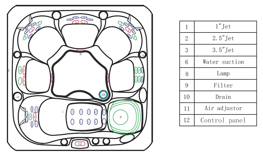 WS-292D WS-692D Freeport 6 Person 52 Jet Lounger Hot Tub with Bluetooth 2