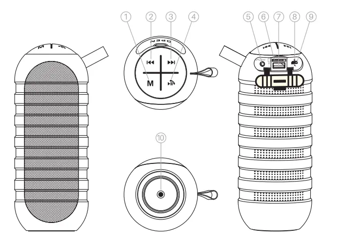 BLAUPUNKT BT10 BK Flashlight Wireless Speaker - Parts
