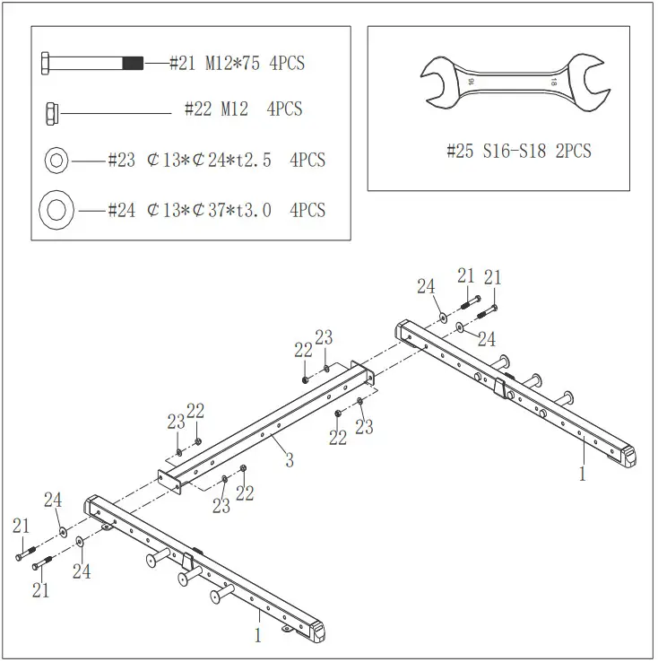 SUNNY SF-XF9925 Power Zone Strength Rack - ASSEMBLY 1