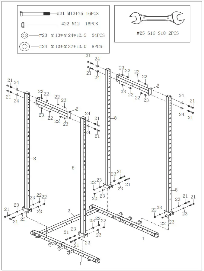 SUNNY SF-XF9925 Power Zone Strength Rack - ASSEMBLY 2
