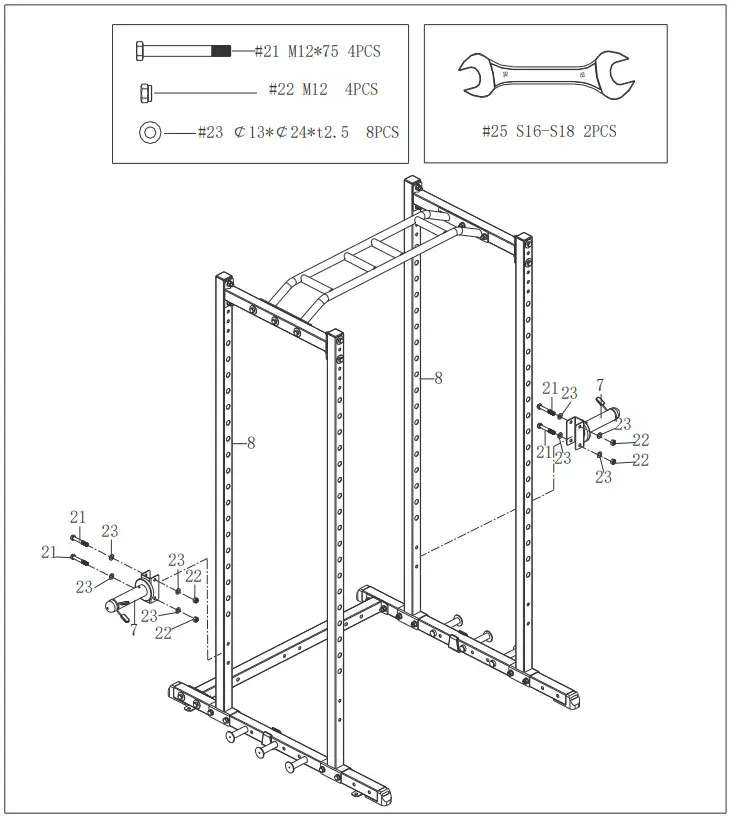 SUNNY SF-XF9925 Power Zone Strength Rack - ASSEMBLY 4