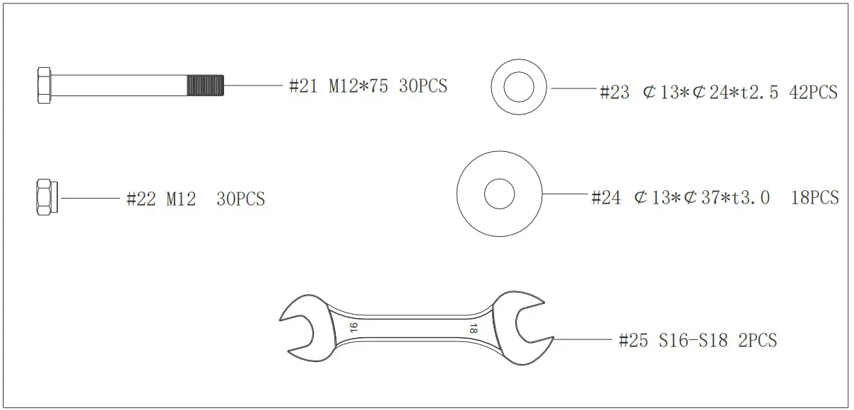 SUNNY SF-XF9925 Power Zone Strength Rack - HARDWARE PACKAGE