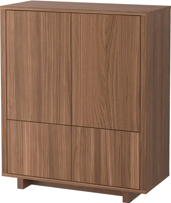 Cabinet with 2 Drawers Walnut Veneer