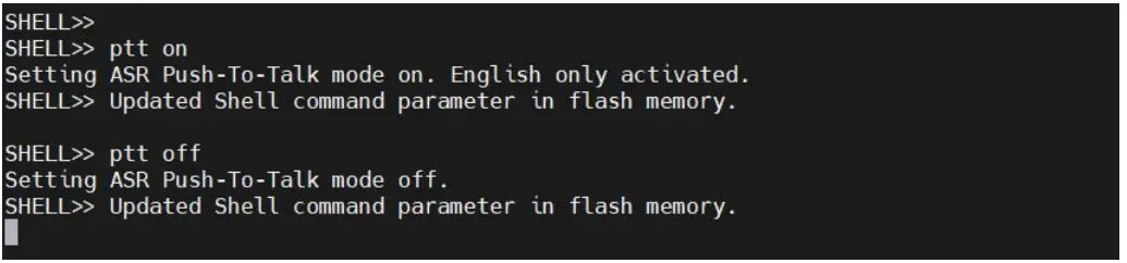 Example of PTT usage