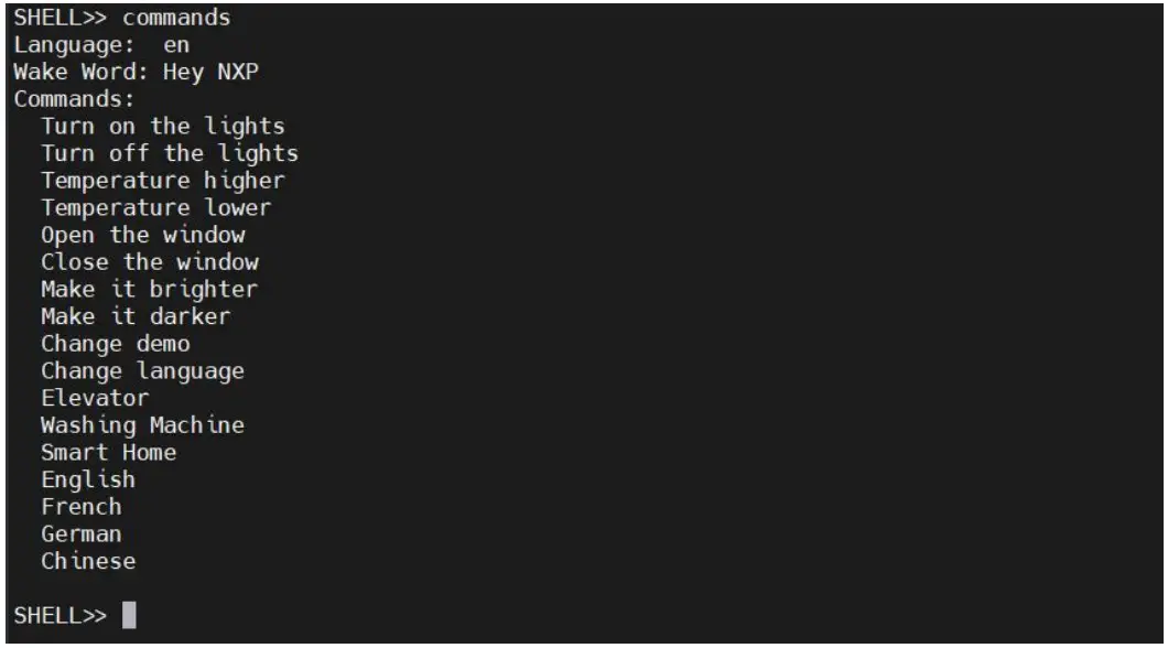 Commands for demo application