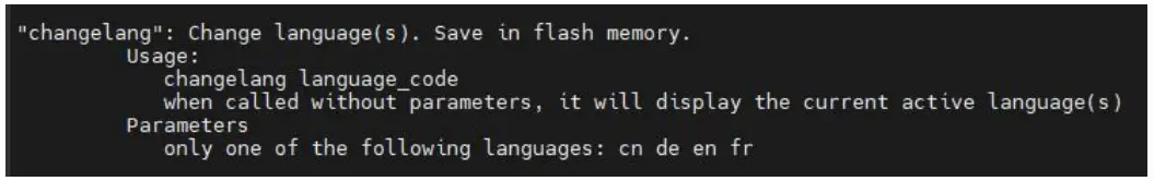 Language selection command