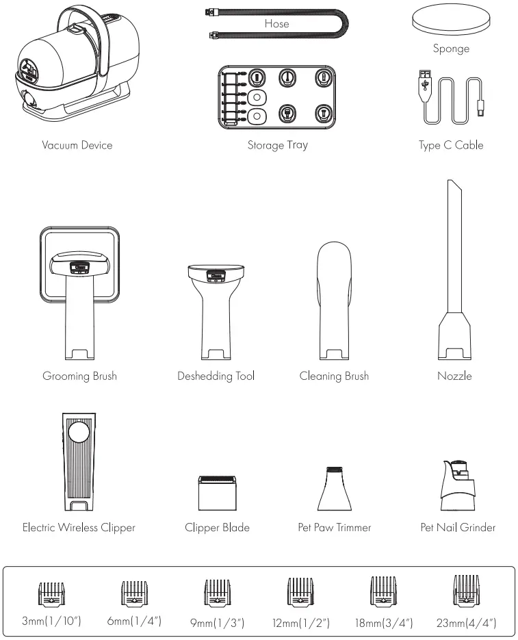 homeika H017 Pet Grooming Kit - Package List