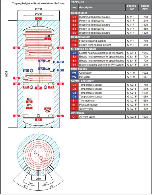 Regulus-HSK-390-P-Thermal-Store-with-Stainless-Steel-Dhw-Tube-Heat-Exchanger-FIG-3