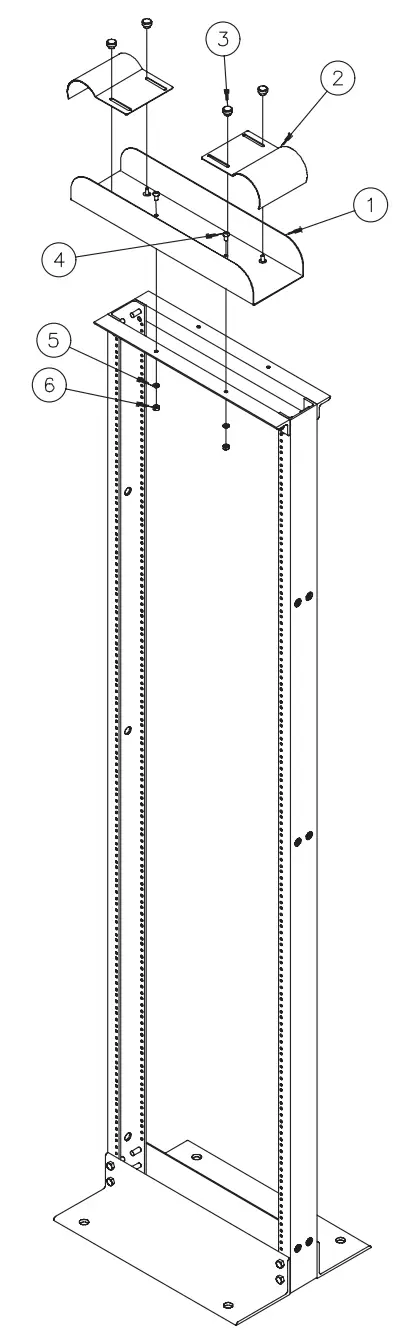 nVent HOFFMAN EWFT Open Frame Rack Top Waterfall - fig1
