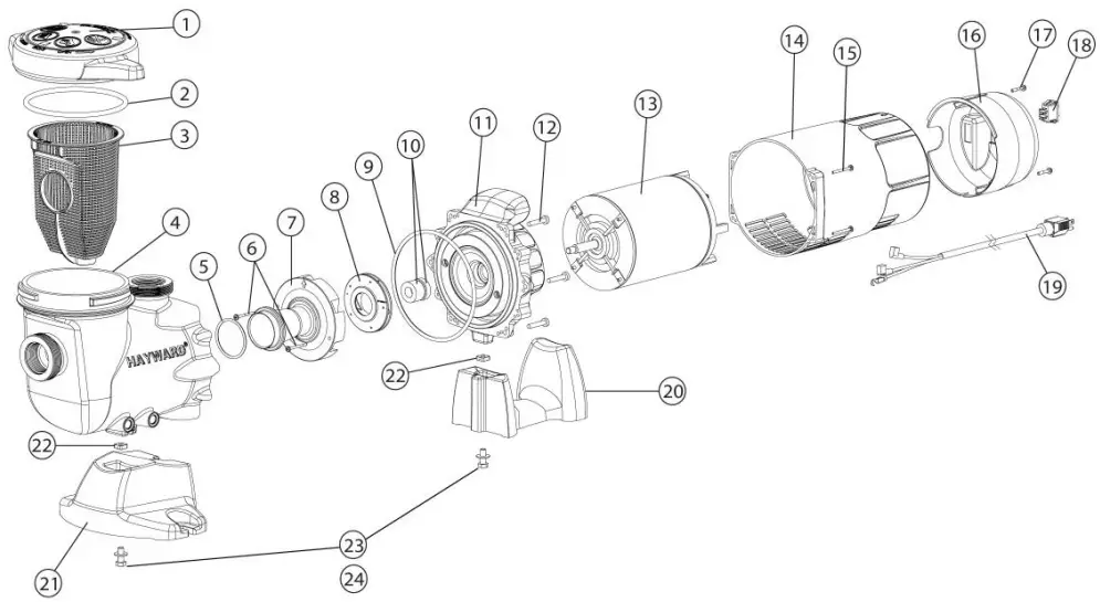 HAYWARD TurboFlo II Hi Performance Self Priming Pumps - PARTS