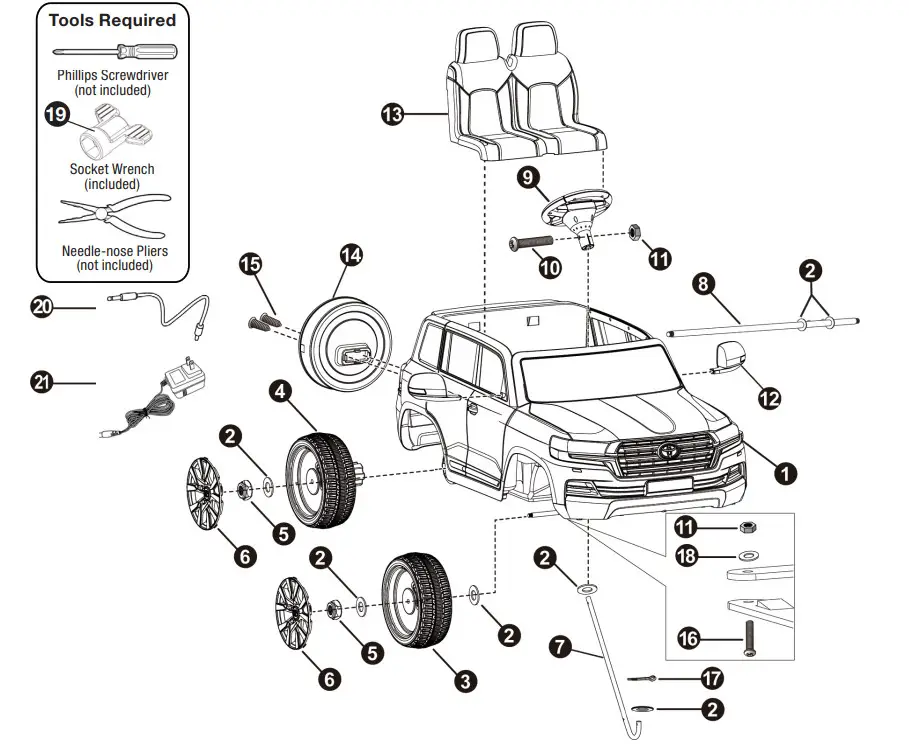 DYNACRAFT BM215 6V Toyota Land Cruiser - DIAGRAM