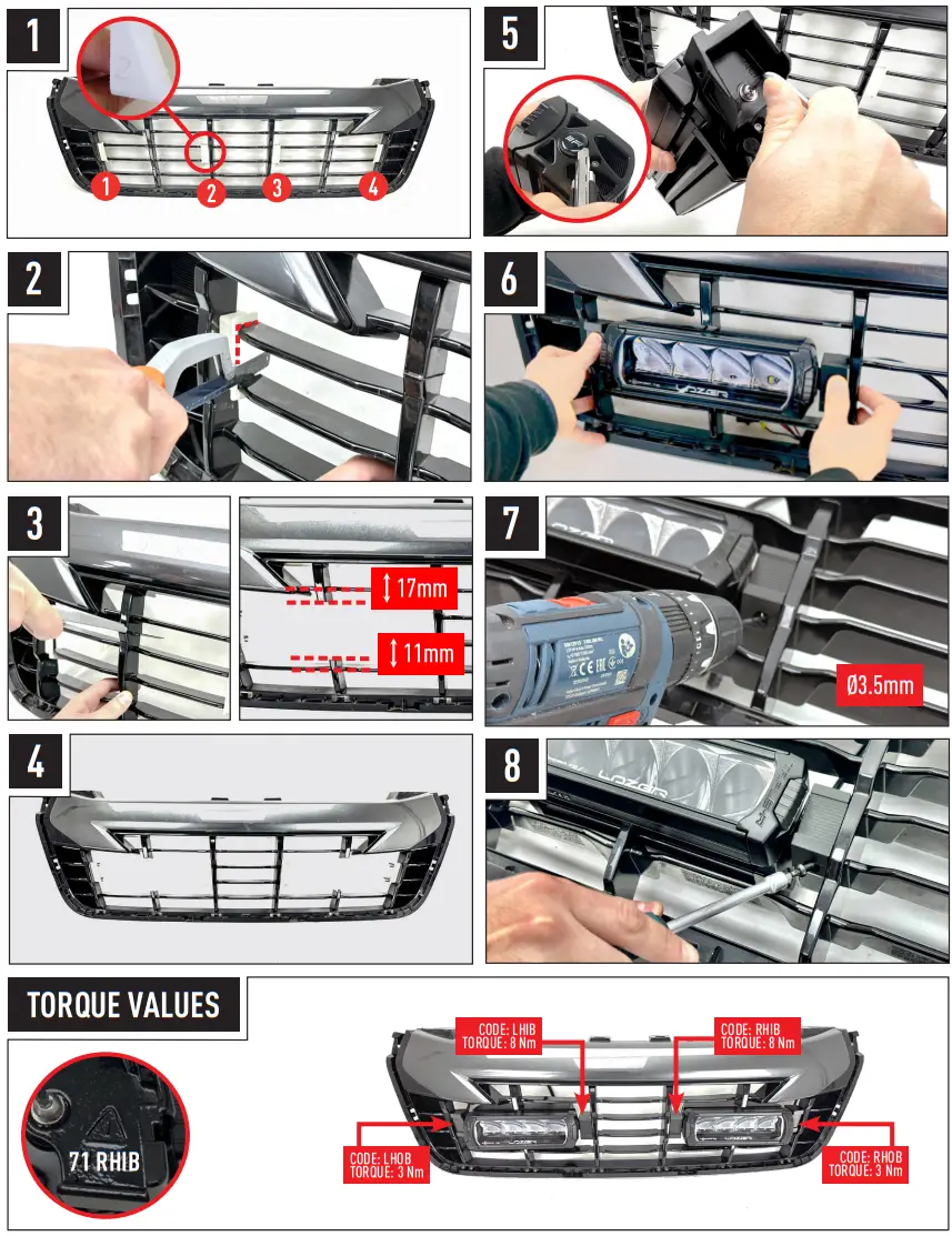 LAZER ISUZU D MAX (2021+) Grille Integration Kit - INSTALLATION