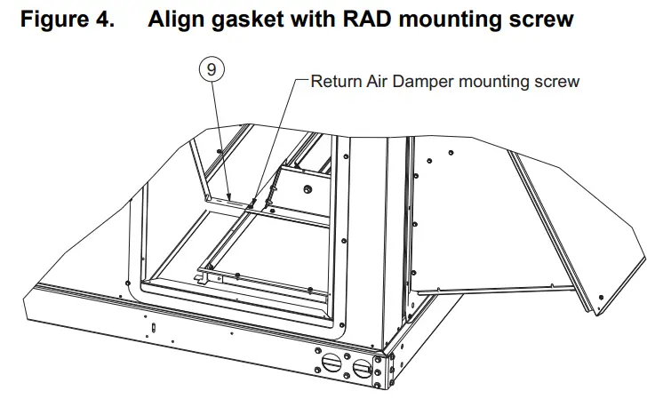 Trane BAYPWRX300 Power Exhaust Kit Foundation Packaged Rooftop Units -Align gasket