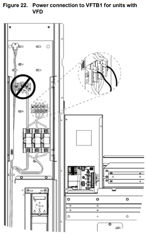 Trane BAYPWRX300 Power Exhaust Kit Foundation Packaged Rooftop Units -Power connection