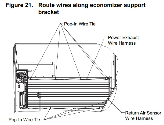 Trane BAYPWRX300 Power Exhaust Kit Foundation Packaged Rooftop Units -Route wires 1