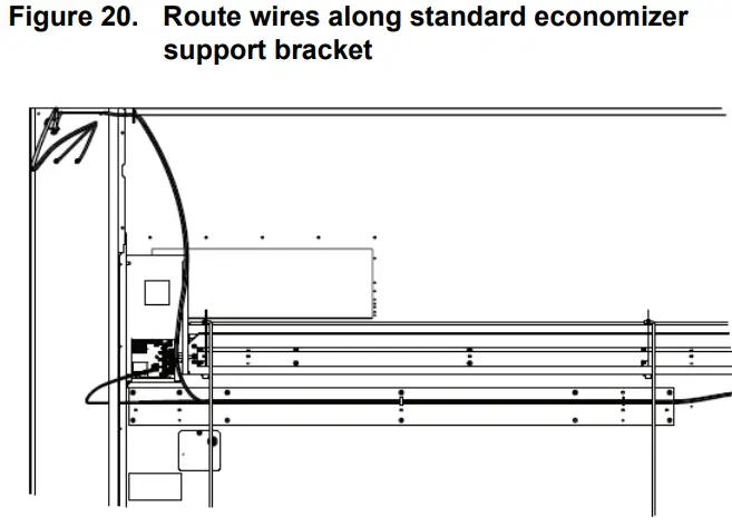 Trane BAYPWRX300 Power Exhaust Kit Foundation Packaged Rooftop Units -Route wires