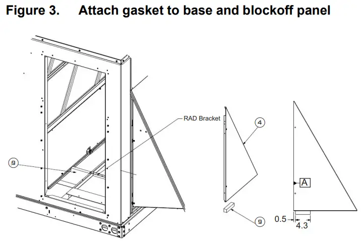 Trane BAYPWRX300 Power Exhaust Kit Foundation Packaged Rooftop Units - blockoff panel