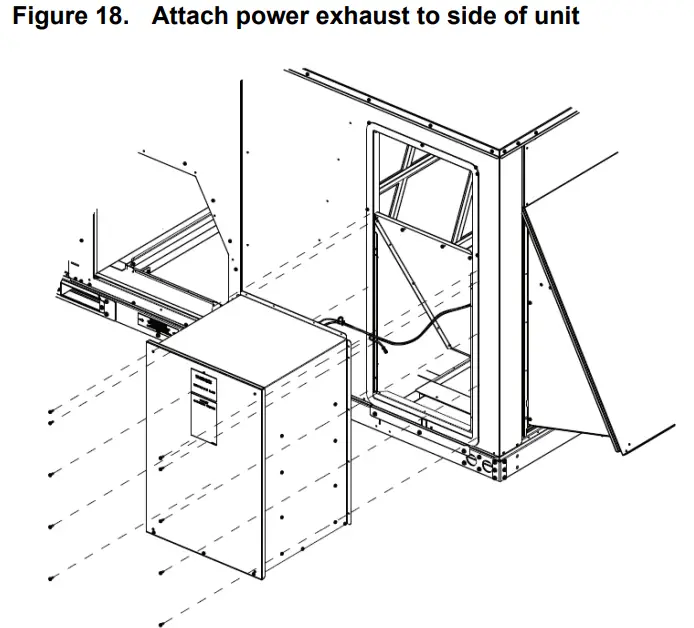 Trane BAYPWRX300 Power Exhaust Kit Foundation Packaged Rooftop Units -wire routing 1