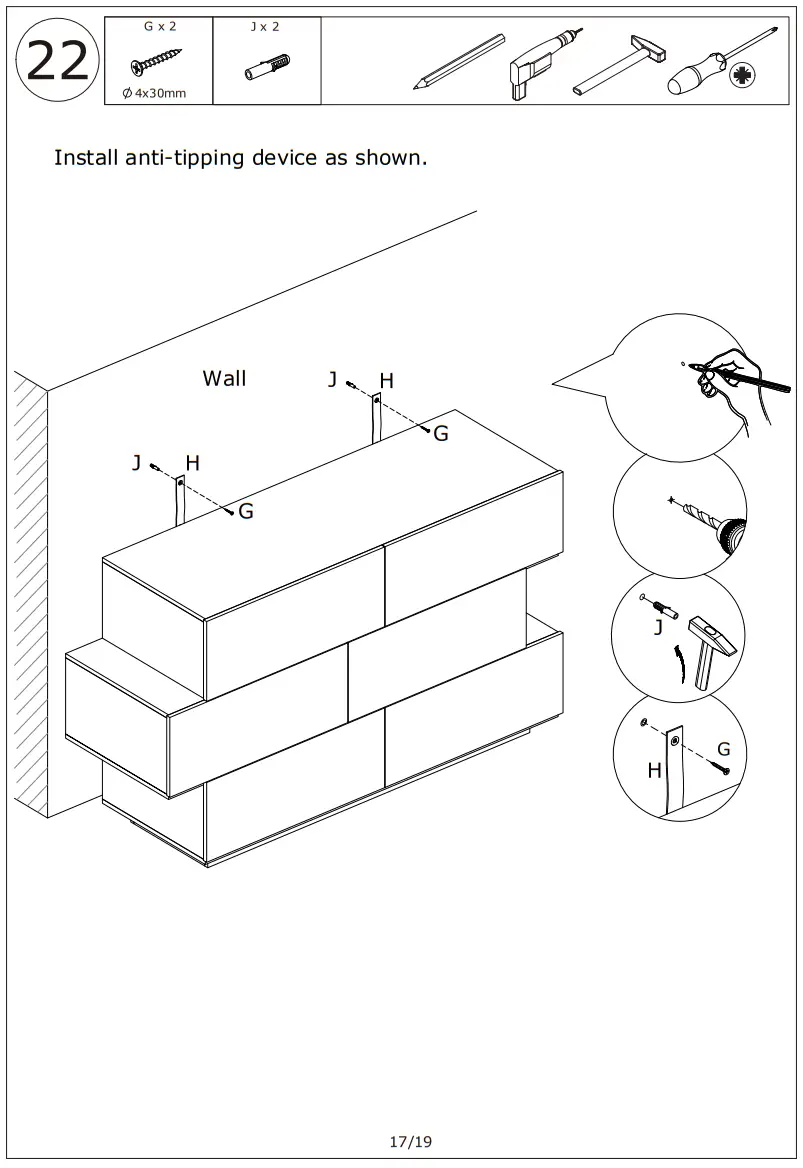 FUFU GAGA LJY KF260075 02 White 6 Drawer Double Dresser - prodc19