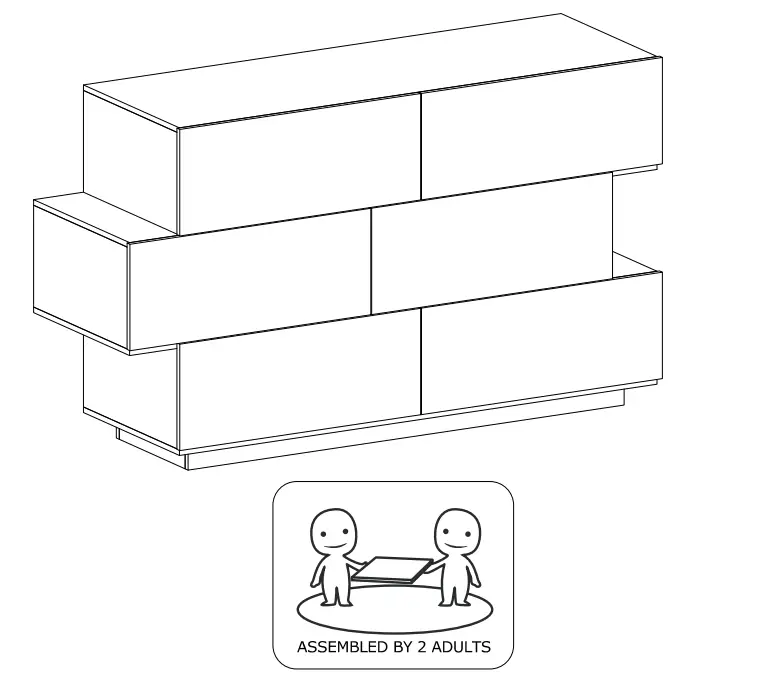 FUFU GAGA LJY KF260075 02 White 6 Drawer Double Dresser