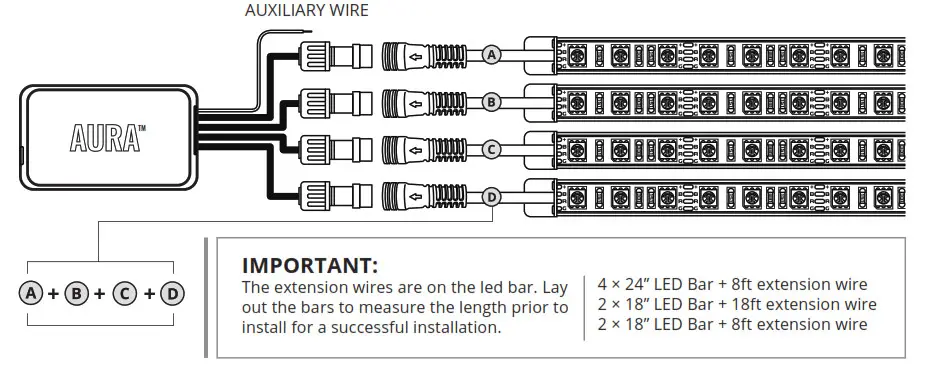 AURA G3 Universal Underbody LED Strips Lighting Kit - control box