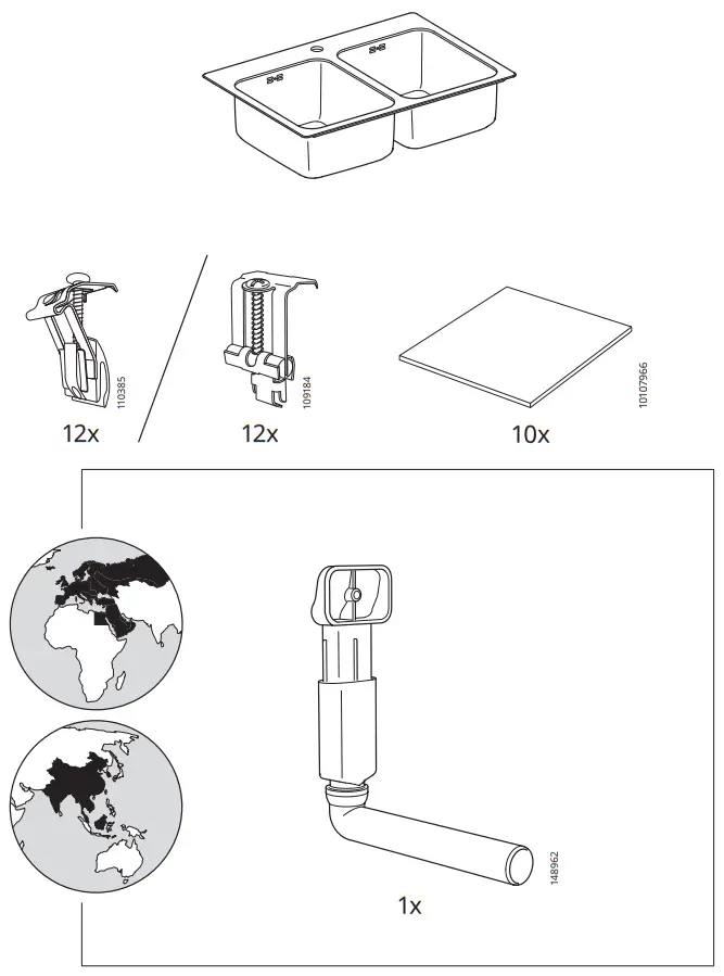 IKEA LANGUDDEN Double Sink - fig3