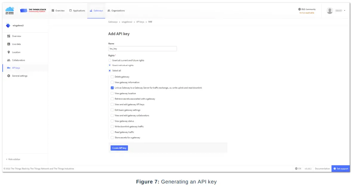 RAK TTNv3 WisGateOS 2 Basics Station - API key