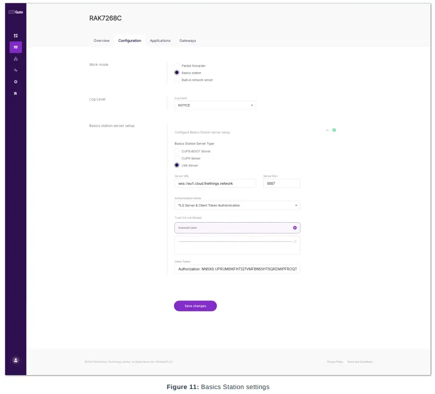 RAK TTNv3 WisGateOS 2 Basics Station - Basics Station
