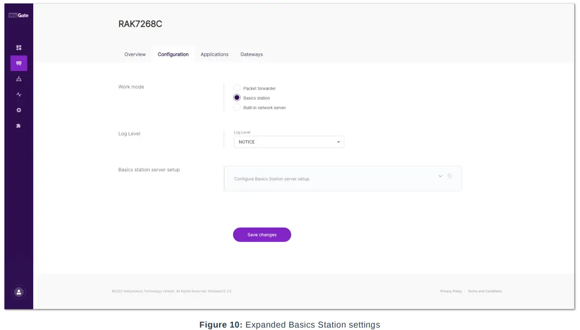 RAK TTNv3 WisGateOS 2 Basics Station - Station settings