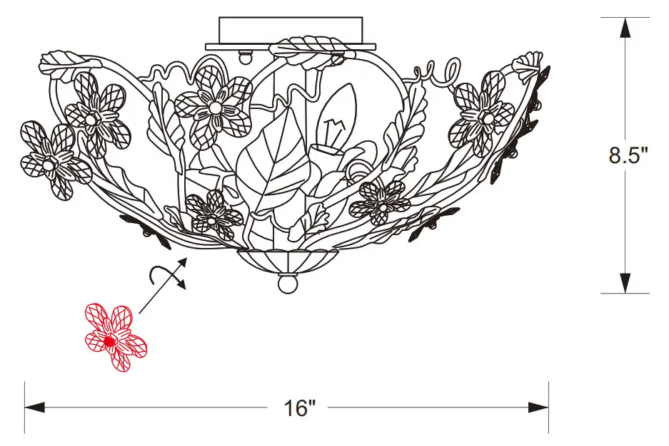 CRYSTORAMA 5316-GL Paris Market Six Light Ceiling Mount