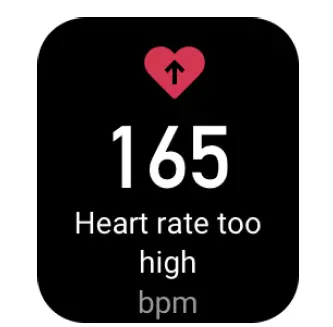 Heart rate too high alert