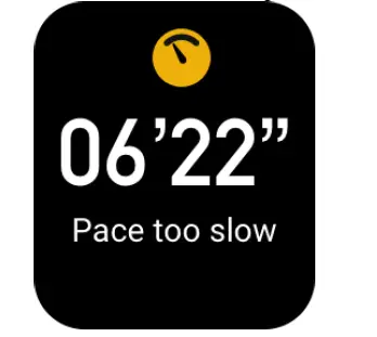Pace too slow alert