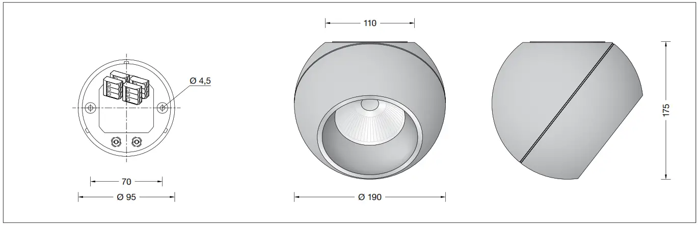 BEGA 50848.4 Ceiling Luminaire Downlight - Fig1