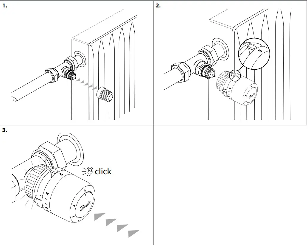 Danfoss 015G4590 Aero RA Click Built In Thermostatic Sensor - fig 1