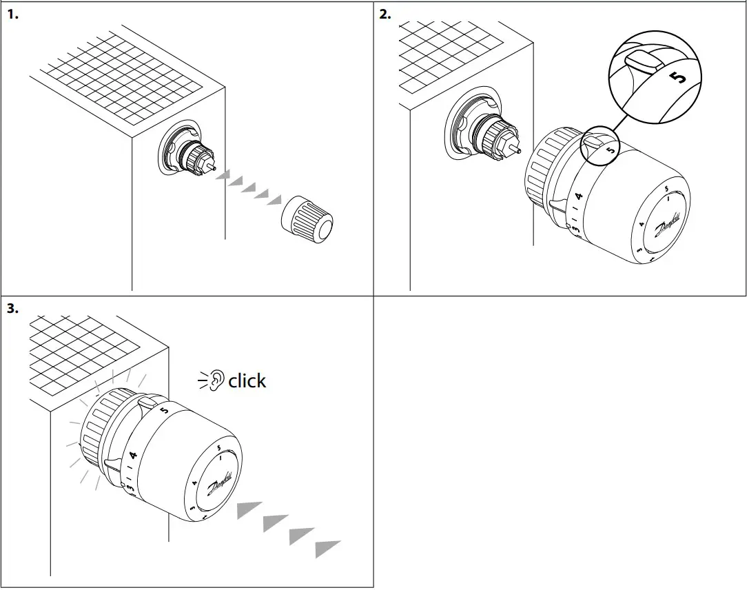 Danfoss 015G4590 Aero RA Click Built In Thermostatic Sensor - fig 2
