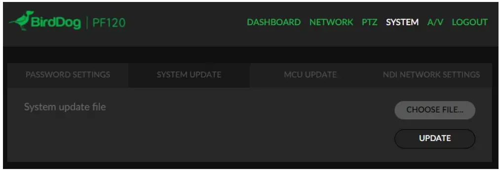 BirdDog PF120 Full NDI Box Camera - FIRMWARE UPDATE 2